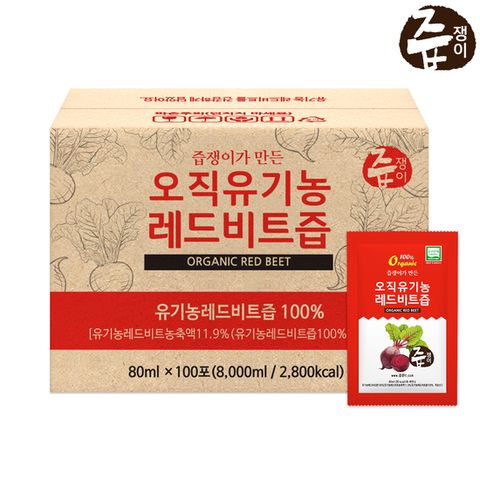즙쟁이 유기농 레드비트즙 100포 실속구성