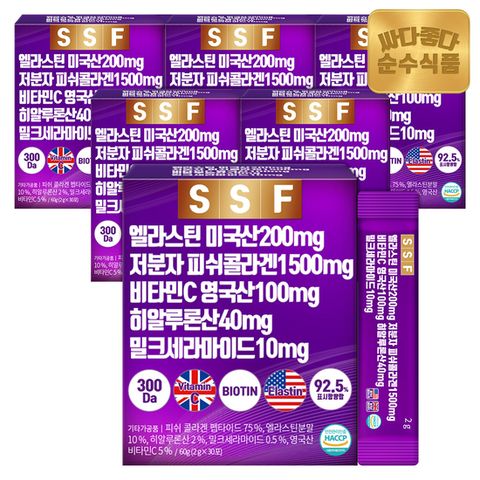 제휴_순수식품 엘라스틴 데스모신 저분자 피쉬 콜라겐 6박스(180포)