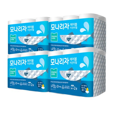 모나리자 에어볼 키친타올 150매 4+2롤 4팩