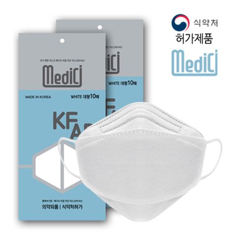 메디치 여름용 국산필터 3D 비말차단 KF-AD 마스크 대형 200매