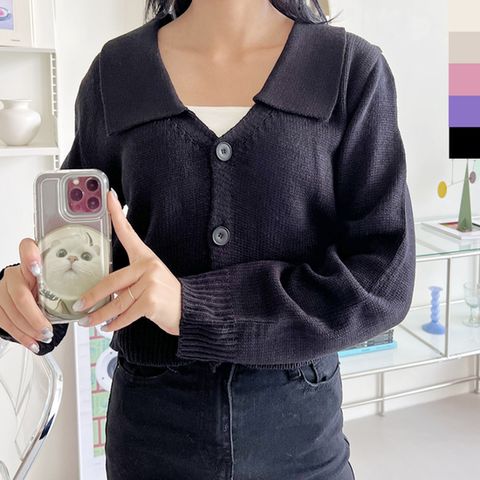 YAN 1081 여자러블리 무드카라 니트가디건
