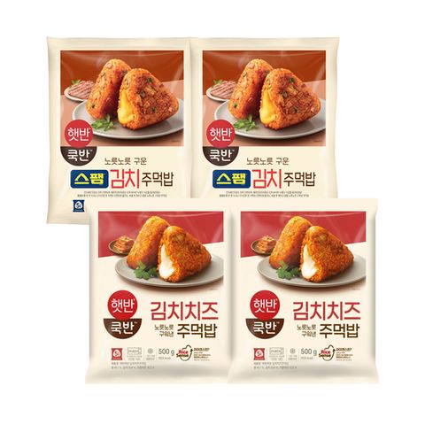 [CJ] 햇반스팸김치주먹밥X2+김치치즈주먹밥X2