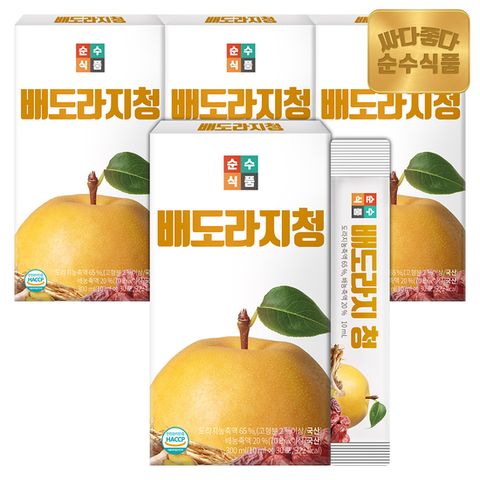 [순수식품] 배도라지청 스틱 4박스(120포) 도라지배청 도라지배즙