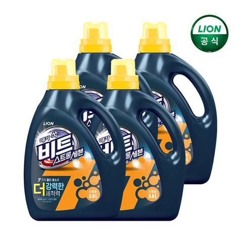 비트 액체 세탁세제 스트롱세븐 3L 용기 드럼용 x 4개