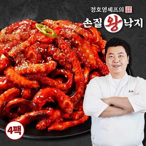 [정호영셰프]신선담은 손질왕낙지 170g x 4팩 + 비법담은 볶음소스 50g x 4팩
