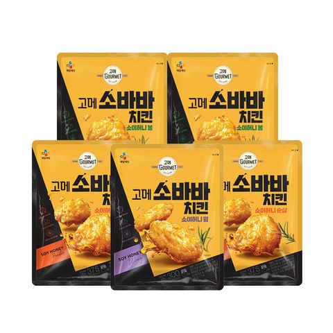 (온라인) [CJ] 고메 소바바치킨 5봉(순살2+윙1+봉2)