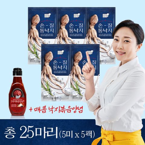 김나운더키친 손질통낙지 5미(280g) 5팩+소스1통