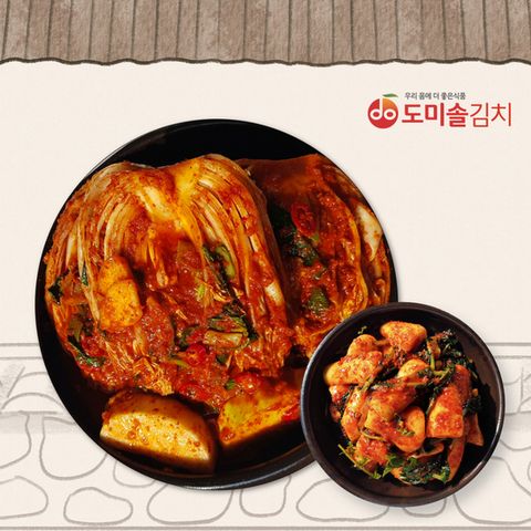 [도미솔]국산100% 사랑채포기김치8kg+총각김치2kg,총10kg