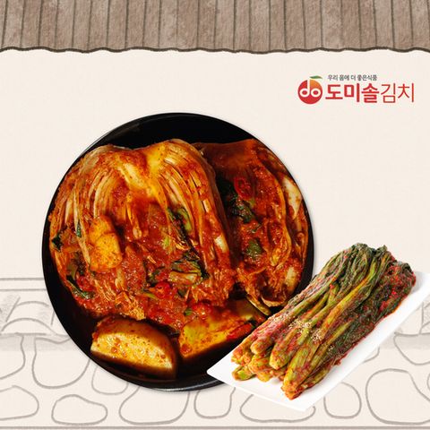 [도미솔] 국산100% 사랑채포기김치5kg+갓김치1kg,총6kg
