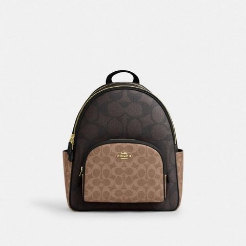 코치 블록 시그니처 캔버스 코트 백팩 CZ771 IMXI8