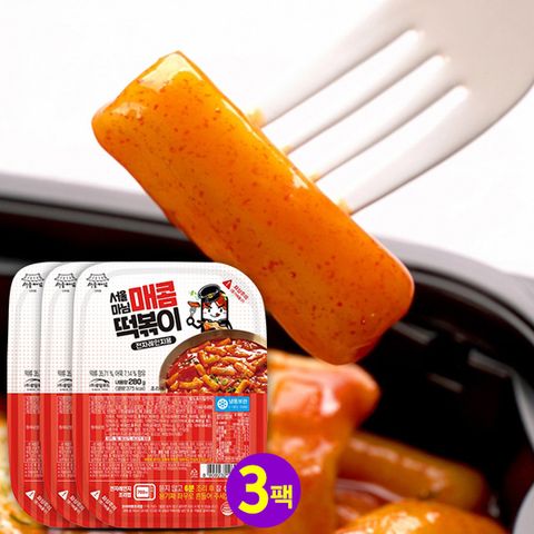 [서울마님] 매콤 떡볶이 1인분 280g x3팩 (전자레인지용)
