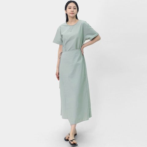 엘케이트 여자 원피스 나일론 반팔 여름 바스락원피스 LCC005