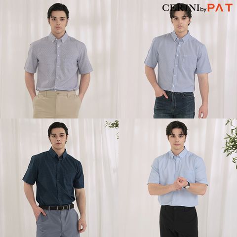 [CERINI BY PAT]남성 워셔블 냉감 반팔 셔츠 4종