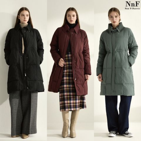 NNF 니트 카라 롱패딩 점퍼