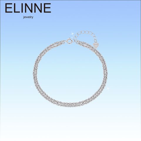 [엘린느]925 Silver 글리터 두줄 체인  팔찌