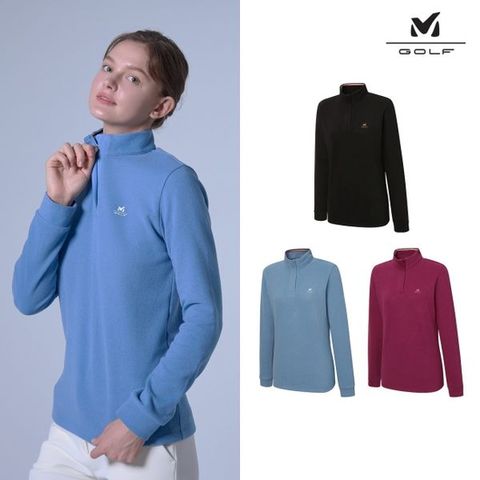 밀레골프 여성 플리스 하프집업 3종세트