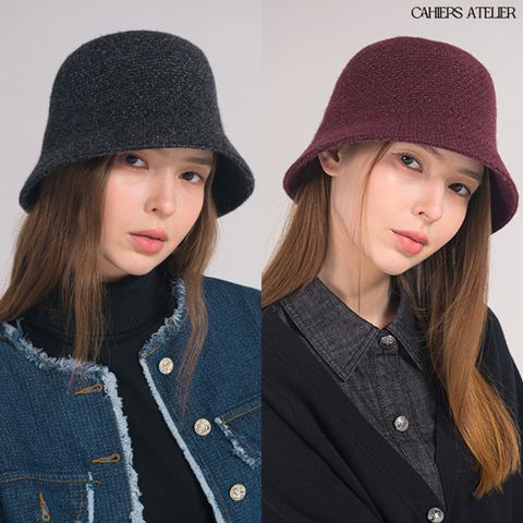 까이에 아뜰리에 25FW 여성 메탈릭 울 블랜디드 버킷햇 1종