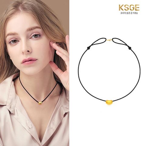[KSGE]24K순금 빅볼륨 골드빈 목걸이