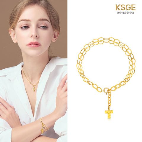 24K순금 테라 두줄 팔찌