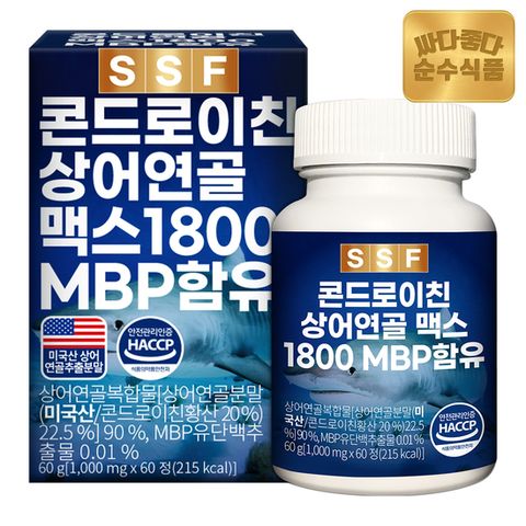 순수식품 콘드로이친 상어연골 맥스 1800 MBP 1박스(60정)