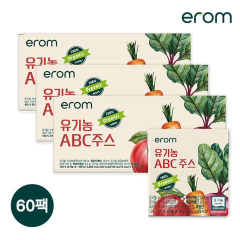 [이롬]유기농 ABC주스 60팩(140ml*20입*3)