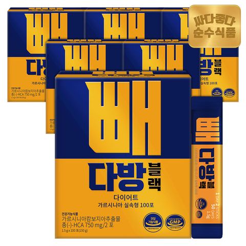 제휴_순수식품 빼다방 블랙 커피 다이어트 가르시니아 6박스(600포) 실속형