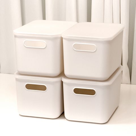 아임홈리빙 지니 팬트리 바스켓 국내제조 손잡이 정리함 3호 바디+뚜껑 4P세트