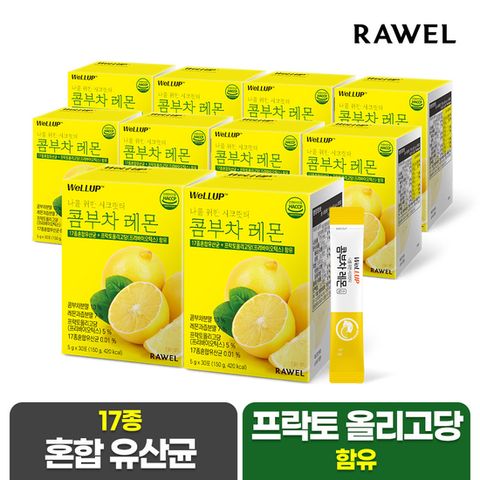 로엘 콤부차 레몬 분말 스틱 (5g x 30포) 10박스
