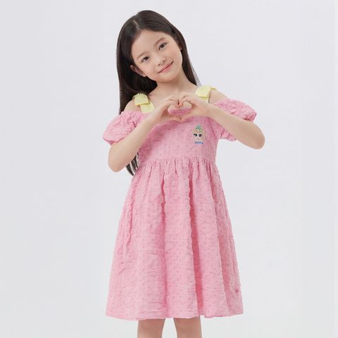 캐치! 티니핑 여아용 뽀니핑 도트 플레어 리본 원피스PK