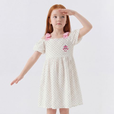 캐치! 티니핑 여아용 하츄핑 도트 플레어 리본 원피스IV