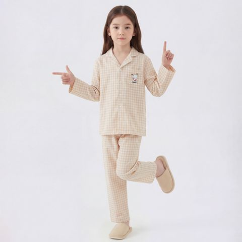 산리오캐릭터즈 아동용 포차코 체크 9부 파자마 잠옷 세트