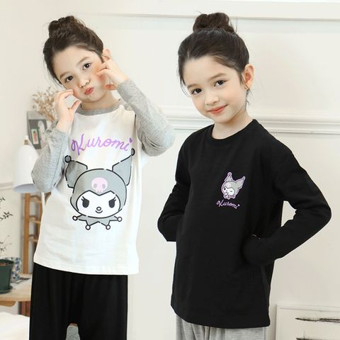 쿠로미 여아 퍼플 9부 티셔츠 2종 세트