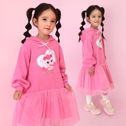 캐치! 티니핑 여아용 하츄핑 후드 9부 프릴 원피스 PK