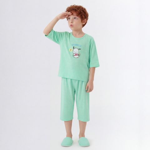 [산리오캐릭터즈] 포차코 민트 아동용 7부 쿨 상하복세트