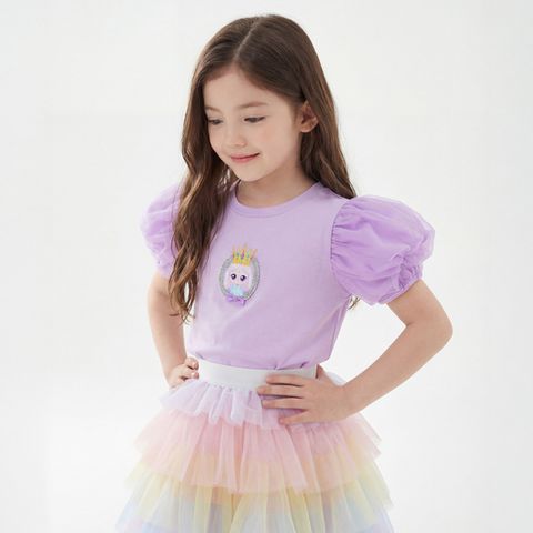 [캐치!티니핑] 여아용 다이아나핑 레이스 퍼프 5부 반팔 티셔츠VI