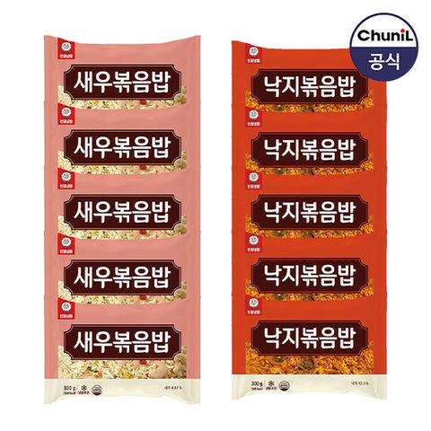 [천일식품] 새우볶음밥300g 5봉 + 낙지볶음밥 300g 5봉