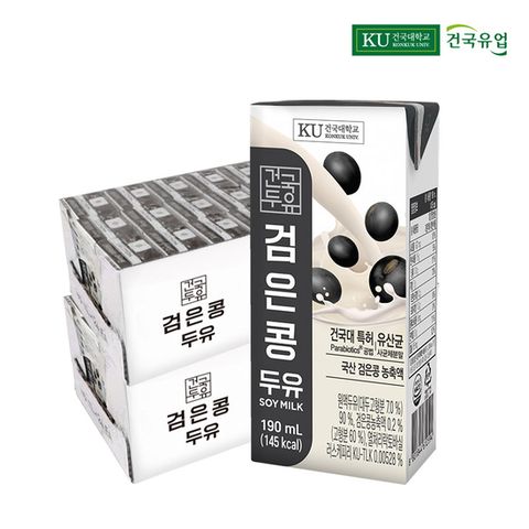 건국두유 검은콩 두유 190ml 48팩