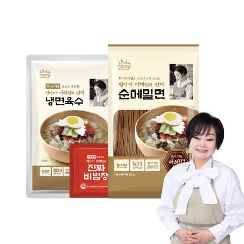 이혜정의 진짜 순메밀면 12인분(순메밀면 12팩+육수 8팩+비빔장 4팩)