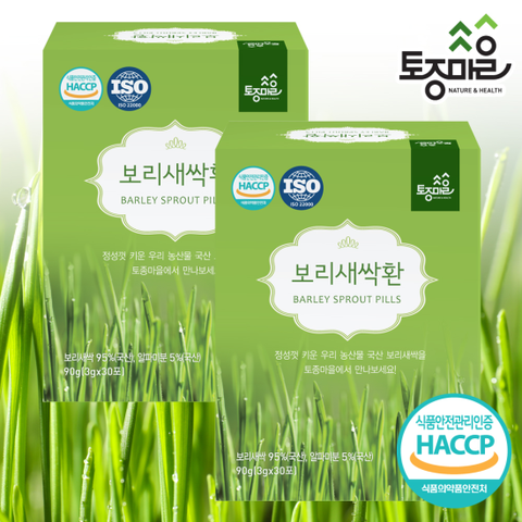 (토종마을)HACCP인증 국산 새싹보리환 스틱 1포/3g(30포) X 2개 - 보리새싹환 스틱