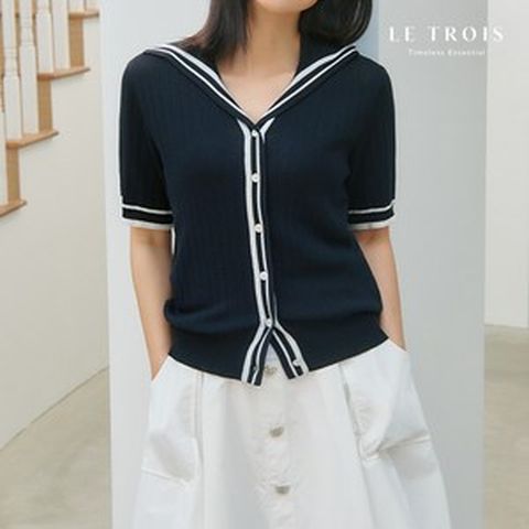 [KT알파쇼핑][LE TROIS]24SS 이보영의 르투아 배색니트 가디건 3종