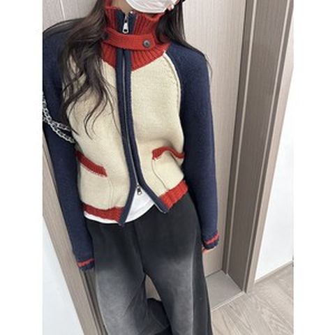 여자 집업가디건 스키자카드 간절기 니트 스웨터 루즈핏 가을 겨울 캐주얼 데일리 라레브 유라고 그린비터 키스해링