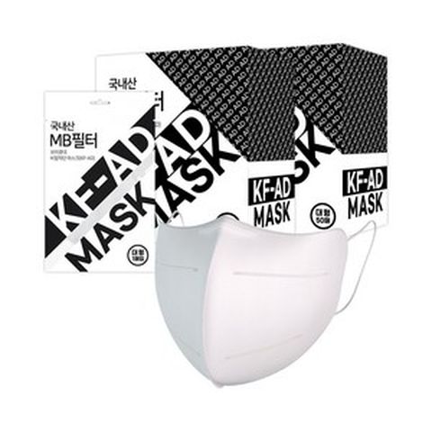 브이콧대 비말차단 마스크 KF-AD 화이트 50+50 총 100매, 1개입, 100개