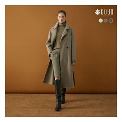 [고요] 24FW 캐시미어100 벨티드 롱코트