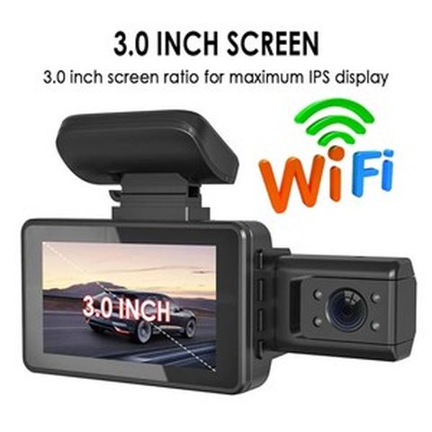 염경환블랙박스 홈쇼핑블랙박스 차량용 DVR 비디오 레코더 듀얼 렌즈 후방 카메라 24 시간 주차 모니터 와이파이 블랙박스 3 채널 대시 캠 2, Front and inside_none, 2)Front and inside  none