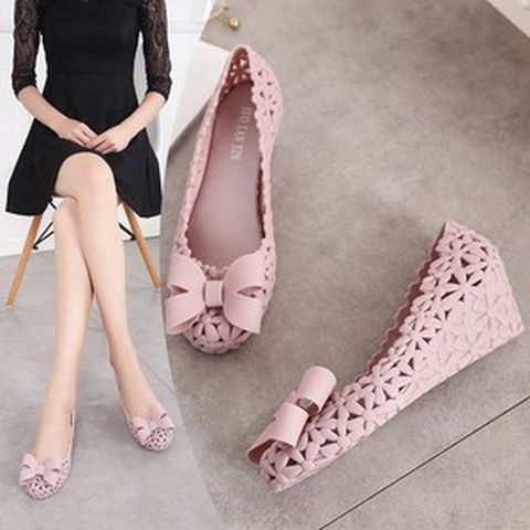 FANSYLI 통굽 여자 샌들 여름 젤리 웨지힐 샌들
