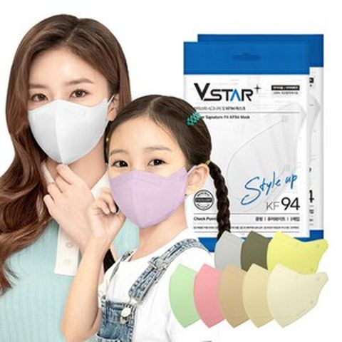 브이스타KF94 대형/중형/소형 컬러 100매 새부리형 마스크, 브이스타 소형/퓨어화이트 100매