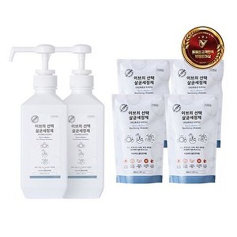 우아한생활연구소 이브의선택 살균세정제 600ml 본품2개+리필4개, 1개