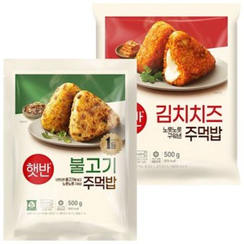 비비고 CJ 주먹밥 김치치즈볶음밥 500g +불고기 500g(무료배송), 1세트