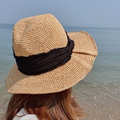 고퀄 국내 여성 여름 천연 라피아 라탄 밀짚 모자