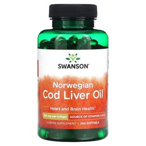 스완슨 노르웨이산 대구 간유 350mg 소프트젤 250정, 250개